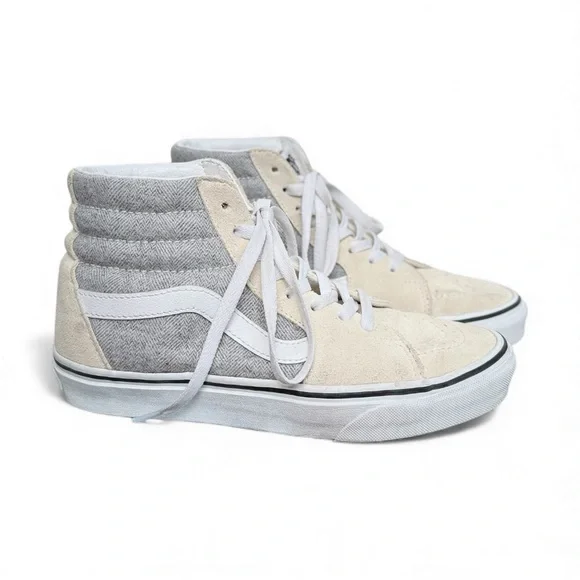 Vans Sk8-Hi High Top Sneakers – Cream / Off-White – Women’s 7 – Classic Skate - Picture 3 of 6